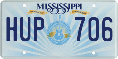 MS license plate HUP706