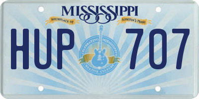 MS license plate HUP707