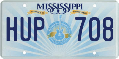 MS license plate HUP708