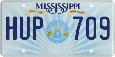 MS license plate HUP709