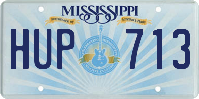 MS license plate HUP713