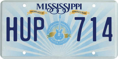 MS license plate HUP714