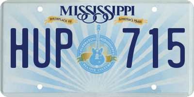MS license plate HUP715