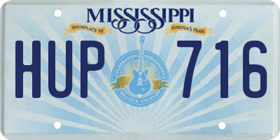 MS license plate HUP716