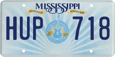 MS license plate HUP718