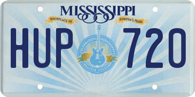 MS license plate HUP720