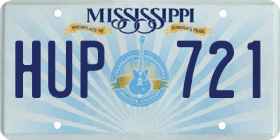 MS license plate HUP721