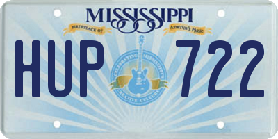 MS license plate HUP722