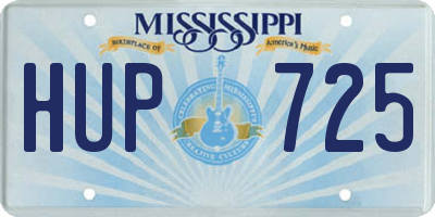 MS license plate HUP725