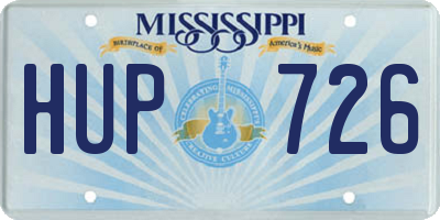 MS license plate HUP726