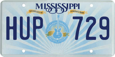 MS license plate HUP729