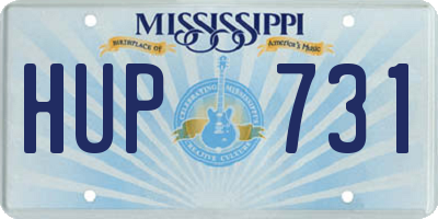 MS license plate HUP731
