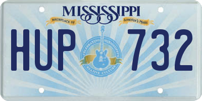 MS license plate HUP732