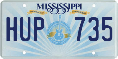 MS license plate HUP735