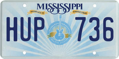 MS license plate HUP736