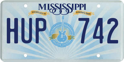 MS license plate HUP742