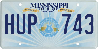 MS license plate HUP743