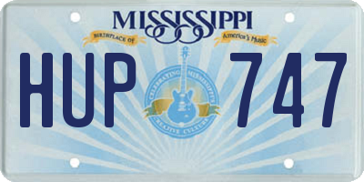 MS license plate HUP747