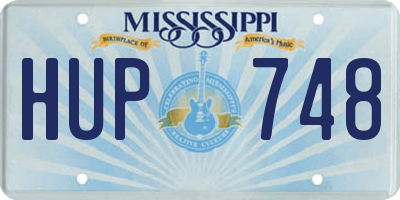 MS license plate HUP748