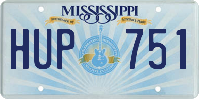 MS license plate HUP751