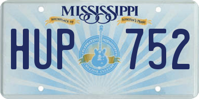 MS license plate HUP752