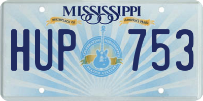 MS license plate HUP753