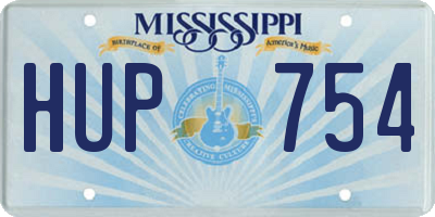 MS license plate HUP754
