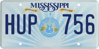 MS license plate HUP756