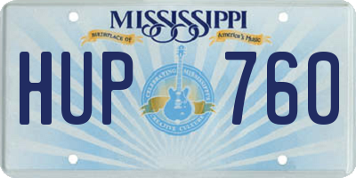 MS license plate HUP760
