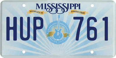 MS license plate HUP761