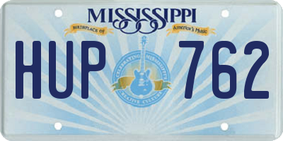 MS license plate HUP762
