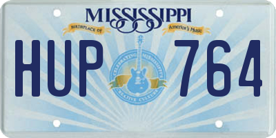 MS license plate HUP764