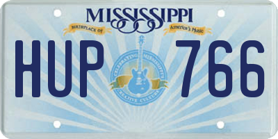 MS license plate HUP766