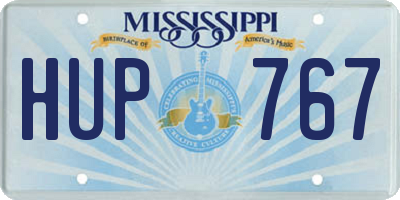 MS license plate HUP767