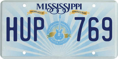 MS license plate HUP769