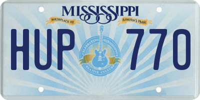 MS license plate HUP770