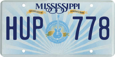 MS license plate HUP778