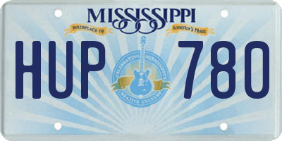 MS license plate HUP780