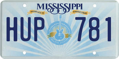 MS license plate HUP781