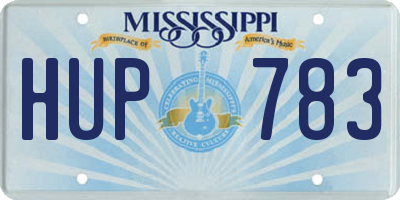 MS license plate HUP783