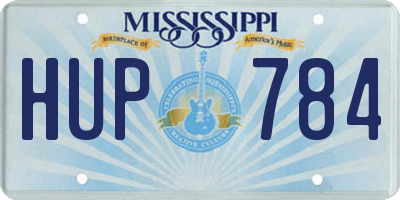 MS license plate HUP784