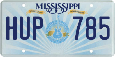 MS license plate HUP785