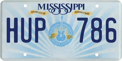MS license plate HUP786