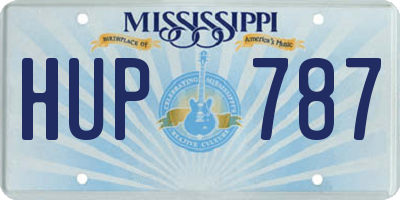 MS license plate HUP787