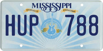 MS license plate HUP788