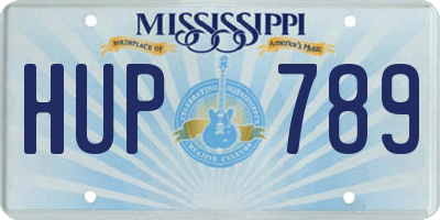MS license plate HUP789