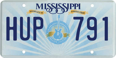 MS license plate HUP791