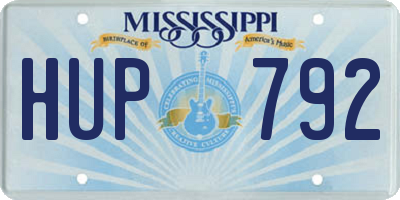 MS license plate HUP792
