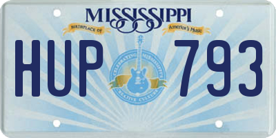 MS license plate HUP793