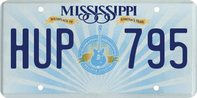 MS license plate HUP795